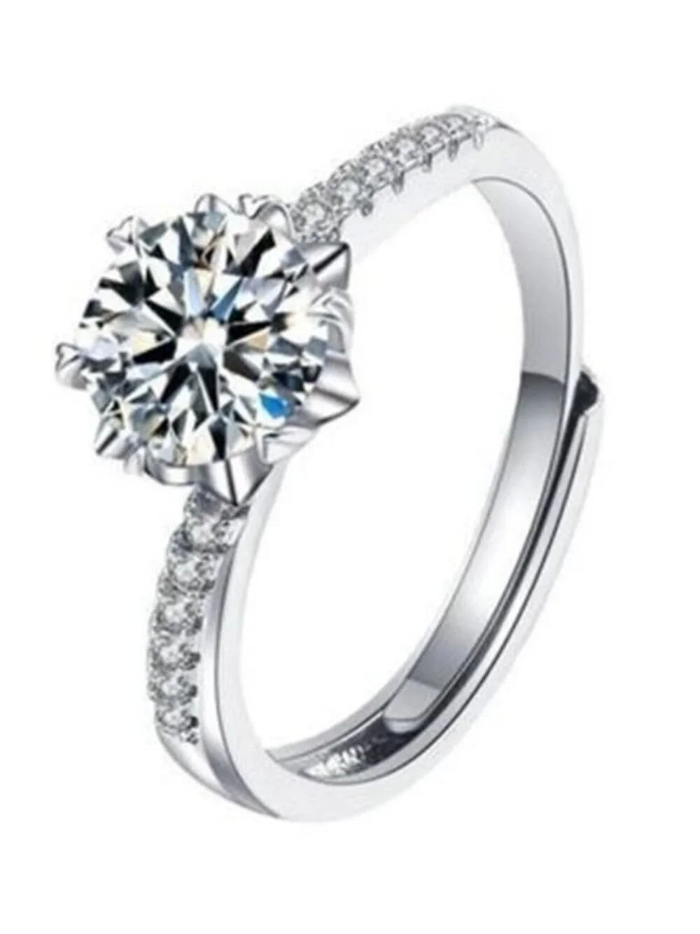 1 Carat 925 Sterling Silver Moissanite Ring